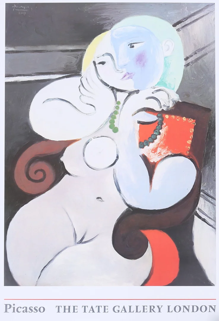 PABLO PICASSO. EFTER. "Nude woman in red armchair". Tryck, Tate Gallery, London, 1991. — Engravings & Prints — Auktionshuset Thelin & Johansson