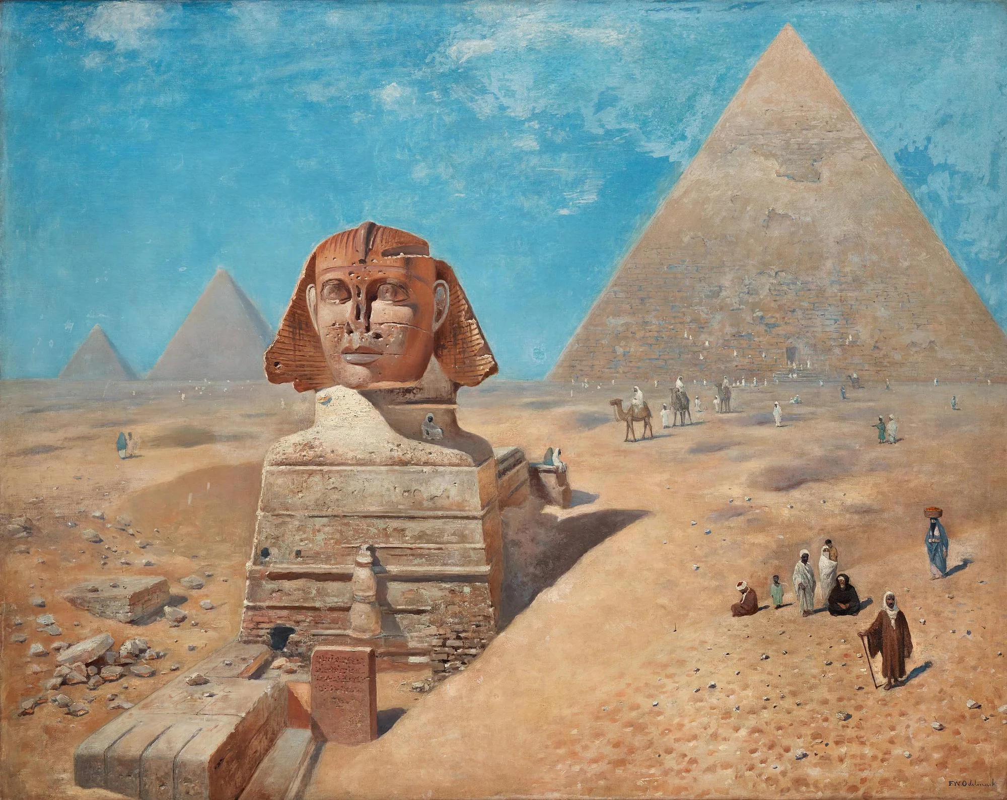 Frans Wilhelm Odelmark, Vy över Sfinxen med Chefrens pyramid i bakgrunden. — Bukowskis