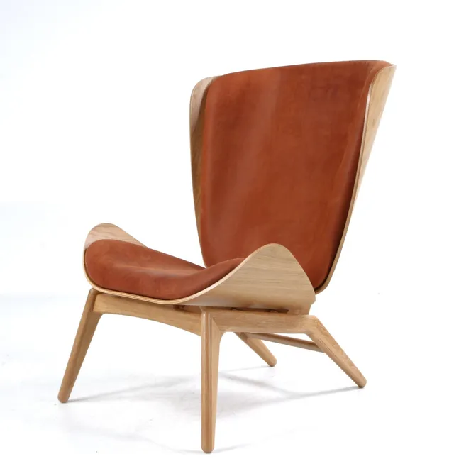 Tor Hadsund for Umage. High armchair model 'The Reader', oak and suede