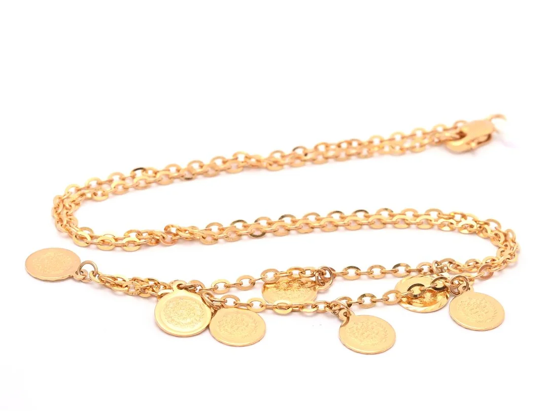 Collier 21K 6,9g längd: 43cm bredd: 2-10mm med integrerade hängen — Smycken/Collier — Kaplans