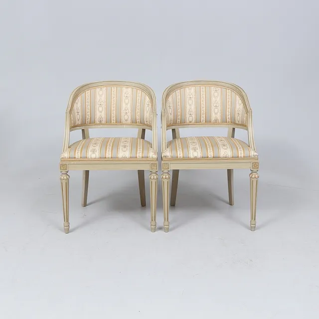 BALJFÅTÖLJER, 1 par, sengustaviansk stil, 1900-tal.