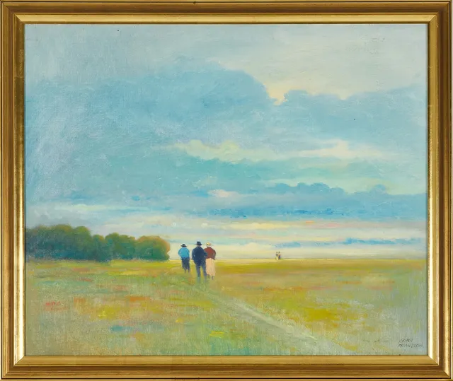 BENGT FRANSSON (född 1935), Flanörer, signerad, olja på duk.