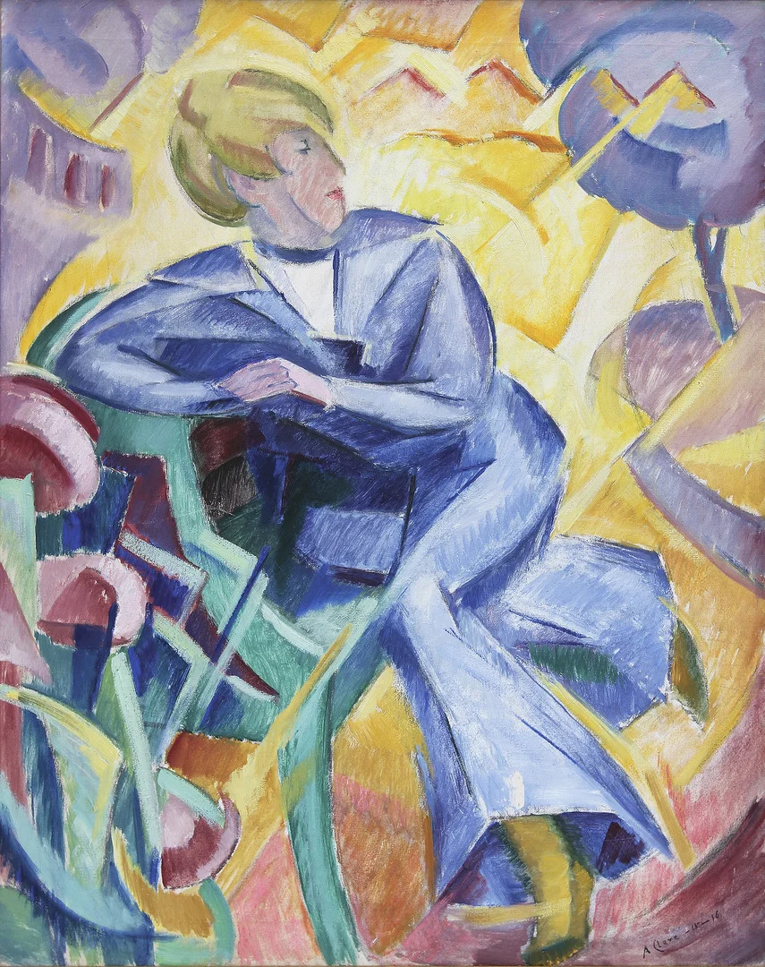 AGNES CLEVE (1876-1951). Sjöman på parkbänk. Olja på duk. — Paintings — Göteborgs Auktionsverk