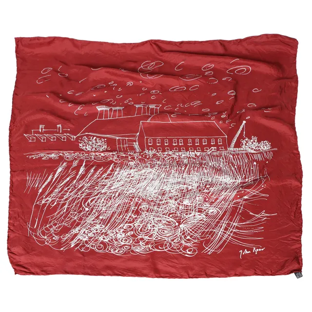 JOHN PIPER (1903-1992) 'SNAPE MALTINGS' SILK SCARF.