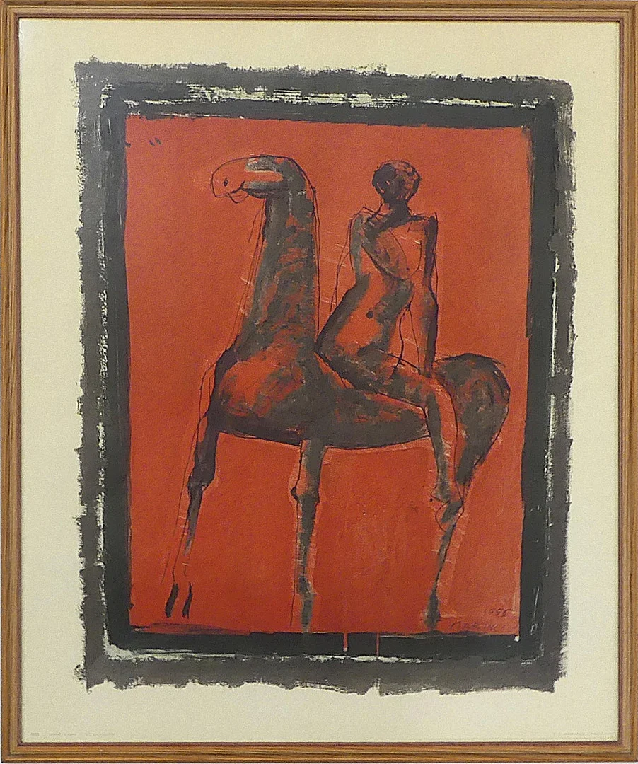 MARINO MARINI. tryck, "Le Cavalier", by Braun et cie, signerad i trycket -55. — Engravings & Prints — Lysekils Auktionsbyrå