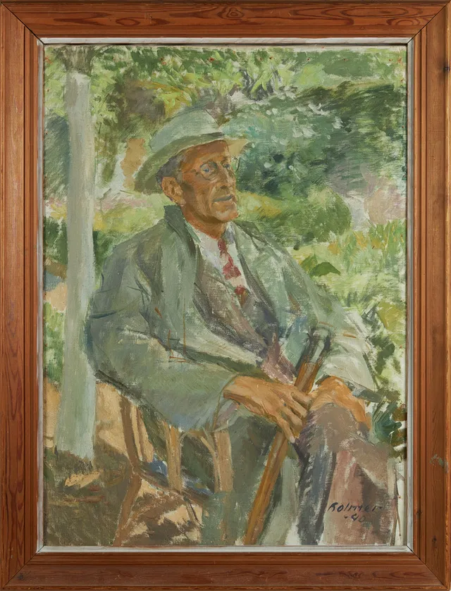 FRITZ HOLMER (1906-1967). "Musikkompositör Einar Eklöv", olja på duk, signerad Holmer -40.