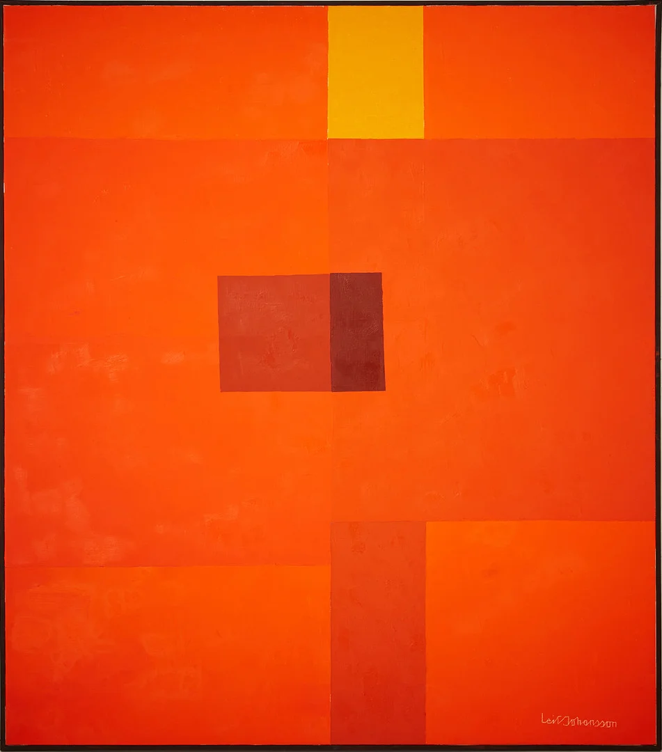 LEIF JOHANSSON. Abstrakt komposition, olja på duk, 120 x 105 cm. — Paintings — Stockholms Auktionsverk Magasin 5