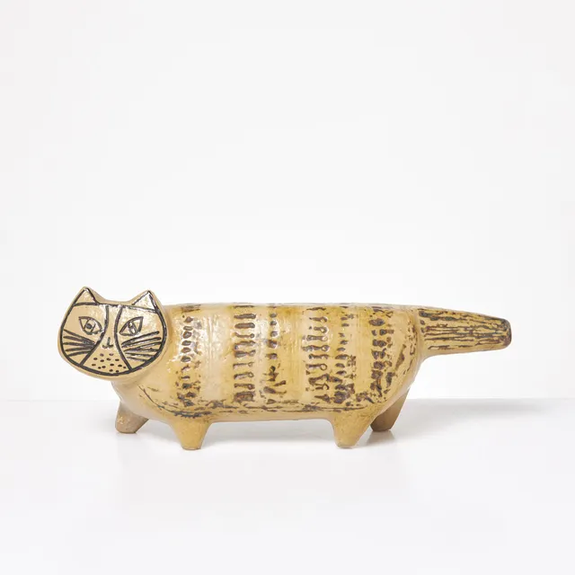 LISA LARSON. figurin, "Katt", ur "Stora Zoo" 1958-1979, stengods, etikettmärkningar.