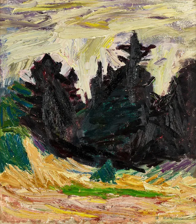 BRITTA RINGVALL (Stockholm, 1912-1987), Gransåret, Blidö, signerad, olja på duk.
