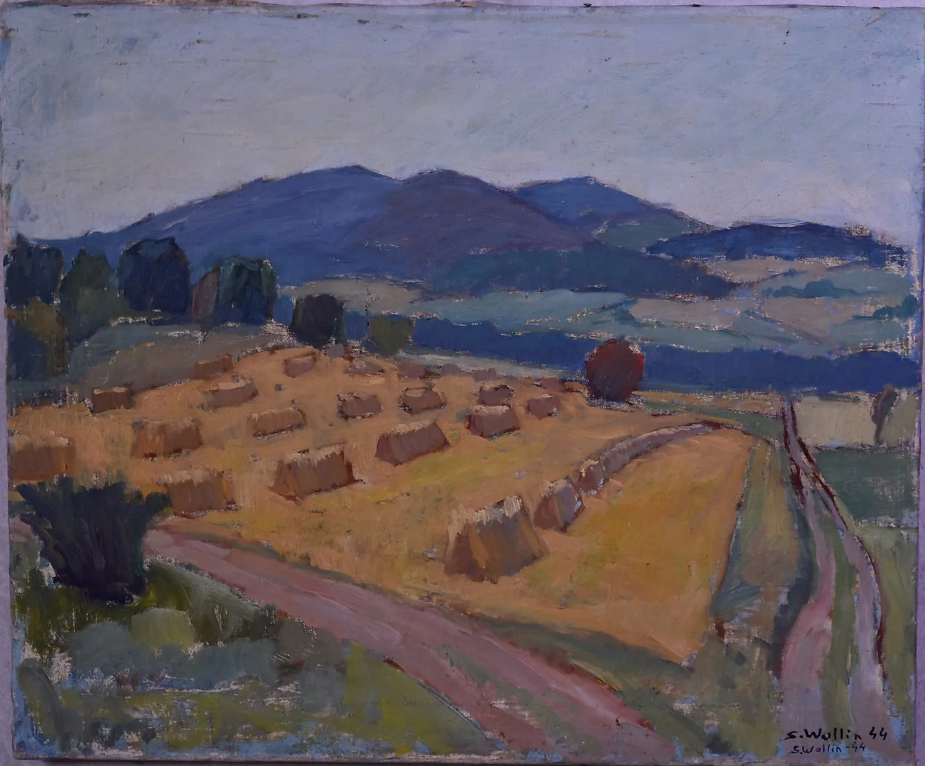 SAM WALLIN. 1915-1992 " Knösar "olja på duk signerad. — Paintings — Auktionsverket Engelholm