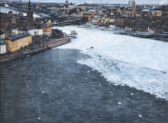 BO LARSSON (FÖDD 1945). Vy över Stockholm, olja på duk, 68 x 92 cm.