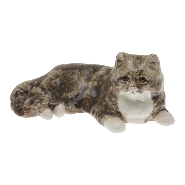 A LARGE JENNY WINSTANLEY POTTERY CAT.