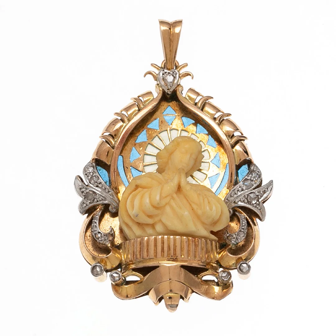 Catalan Art Deco devotional medal, circa 1940. — Brooches & Pendants — Balclis