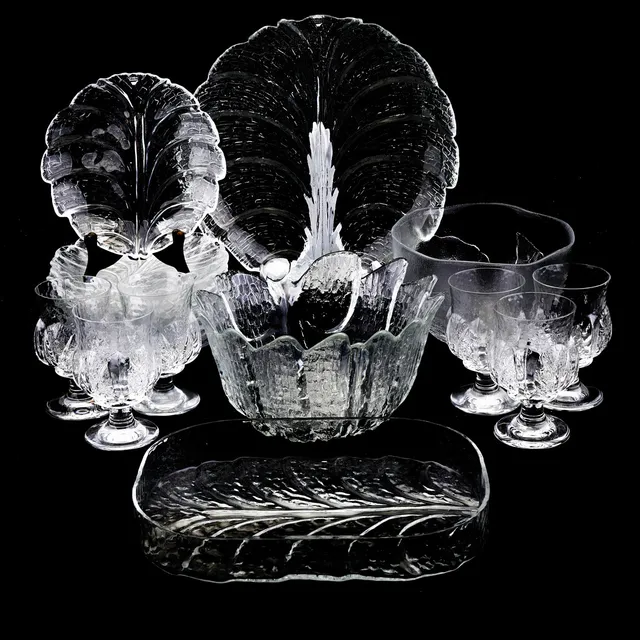 LARS HELLSTEN. Glas,parti, "Eden", Orrefors, 20 delar.