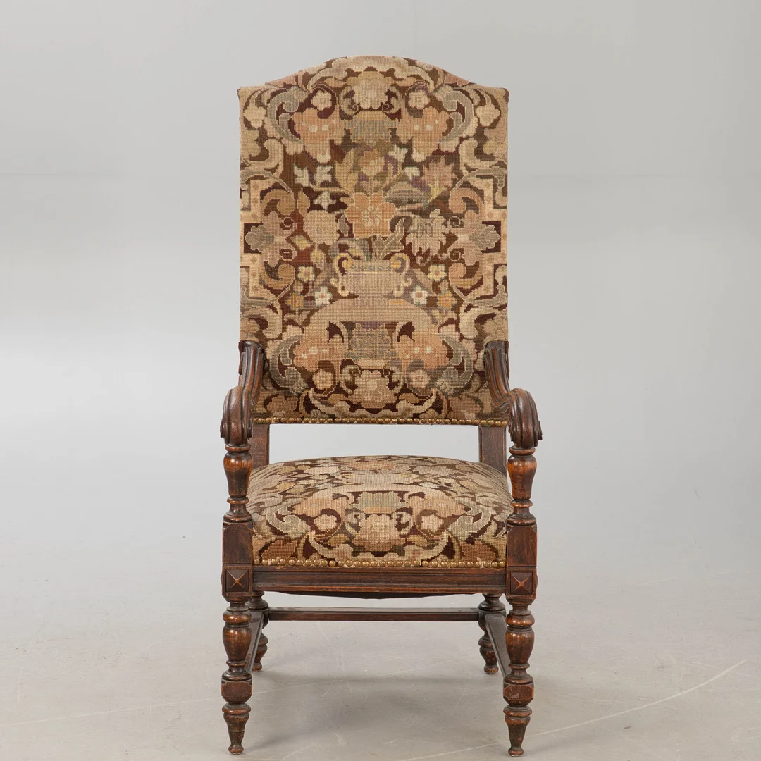 Armlehnstuhl im Stil des Barock, Eiche, Deutschland, Ende 19. Jh. — Armchairs & Chairs — Stockholms Auktionsverk Hamburg