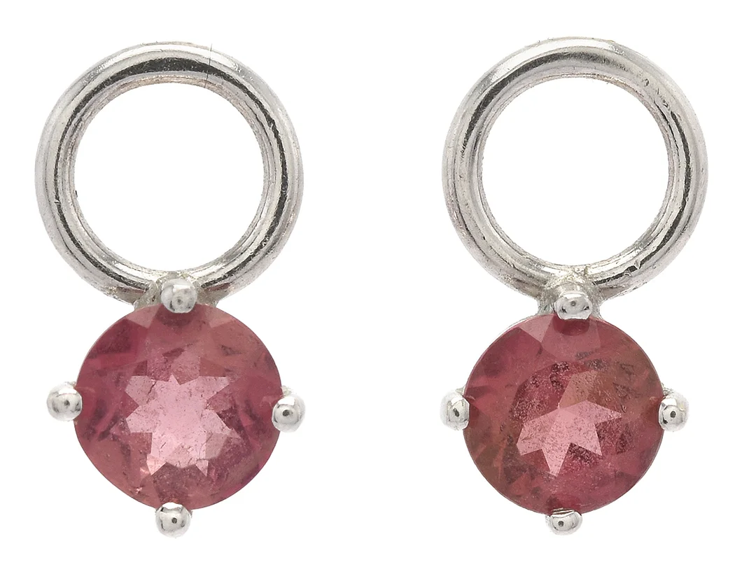 PÅHÄNGEN, 18K vitguld, 2 rosa turmaliner ca 1,0 ctv, höjd 1,2 cm, vikt 1,2 g. — Smycken/Örhängen — Kaplans