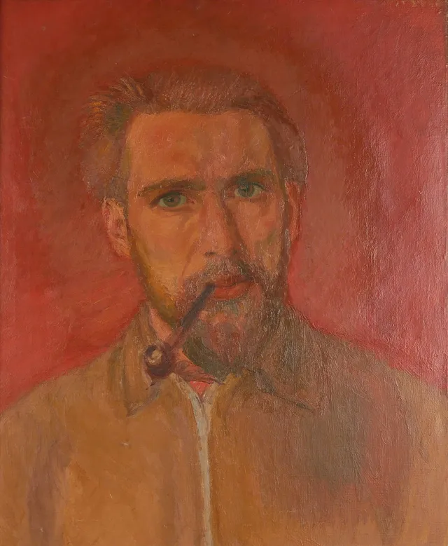 GERARD SLUIJTER. Självporträtt, olja på duk. Signerad.