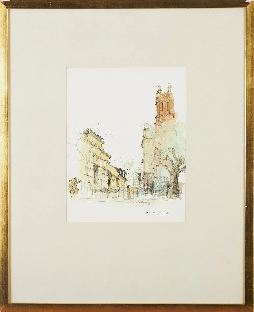 JAN LUNDQVIST (1935-2022). Stockholmsmotiv, 4 st, signerade Jan Lundqvist, blandtekniker. — Paintings — Stockholms Auktionsverk Magasin 5