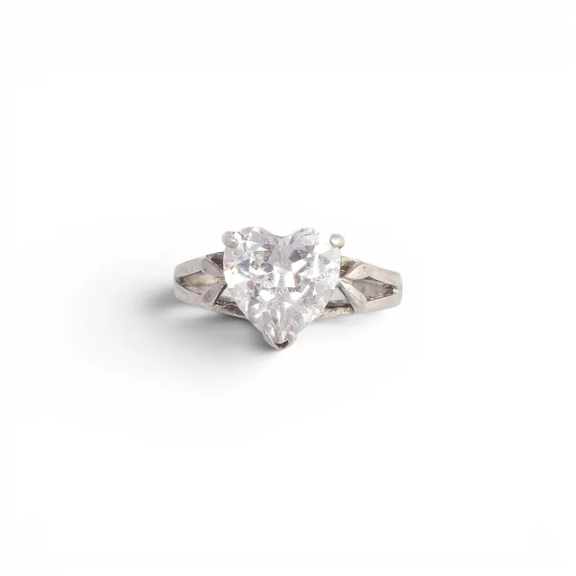 Heart-shaped zircon ring.