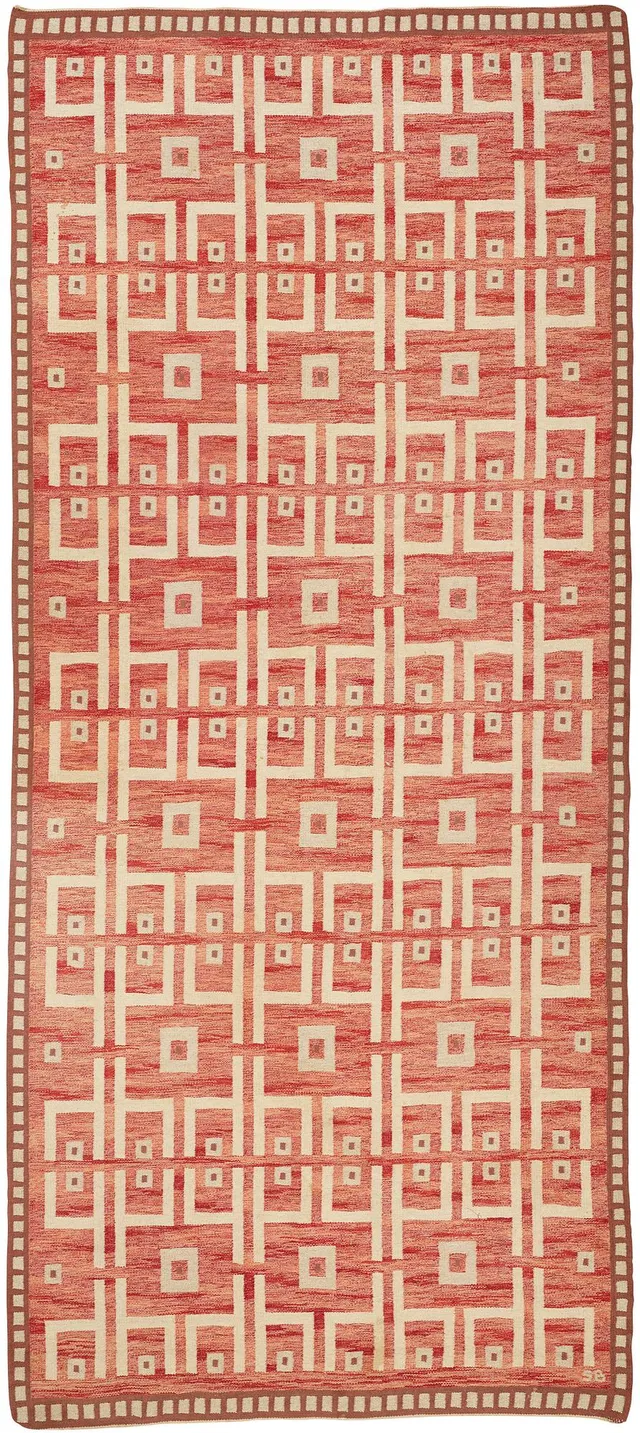Sigvard Bernadotte, matta, rölakan, ca 512-515 x 247-253 cm, signerad SB.