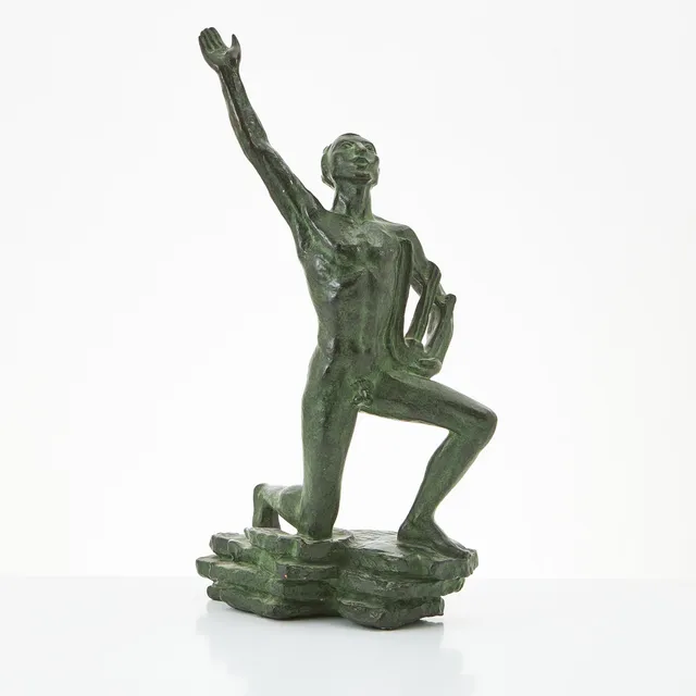 DAVID WRETLING (1901-1986). "Orfeus", grönpatinerad brons, signerad, daterad 33.