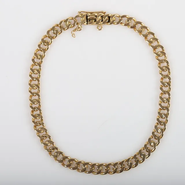ARMBAND, pansarlänk, 18 K guld.