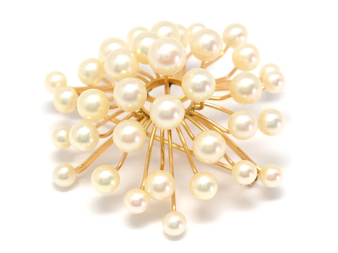 HÄNGE/BROSCH, 14K guld, odlade pärlor ca 4,5-7,5mm, vikt 16,5 g. — Smycken/Hänge — Kaplans