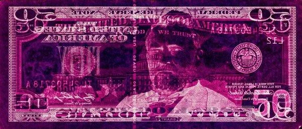 David LaChapelle, "Negative Currency: Fifty Dollar Bill Used As Negative", New York, 1990-2008. — Bukowskis