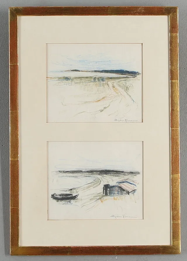 BJÖRN JONSON. 2 st, landskap, pastell, signerade.
