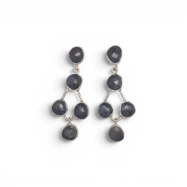 Sapphires long earrings.