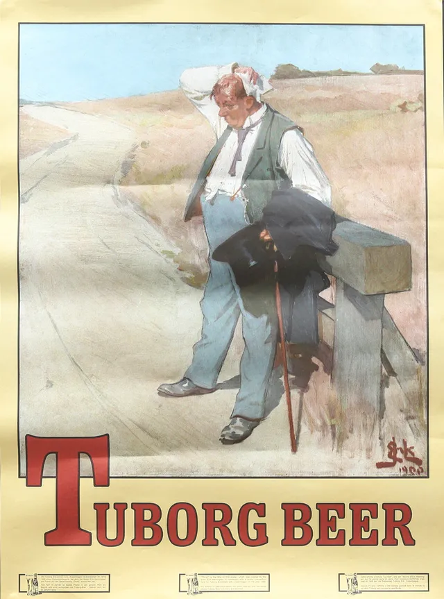 ERIK HENNINGSEN. Affisch, offsettryck, Tuborg Öl.