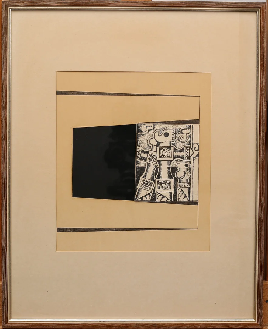 BENGT MALMQUIST. Blandteknik, "Okänt landskap", signerad a tergo, daterad 1970. — Paintings — Limhamns Auktionsbyrå