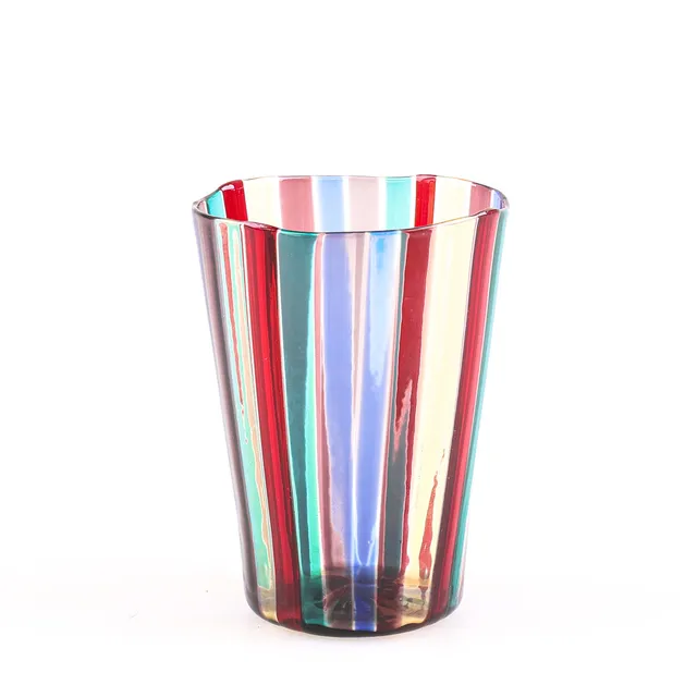 GIO PONTI. Vas, Venini Murano, polykrom randdekor, 1950-tal.