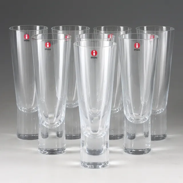 GÖRAN HONGELL. Champagneglas, 8 st, "Aarne", glas, Iittala.