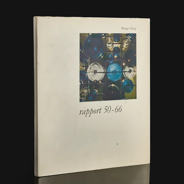 BENGT ORUP (1916-1996). "Rapport 50 -66", bibliofiluppglaga, nr 133 av 500 ex. Innehåller 8 signerade serigrafier. Signerad med dedikation.