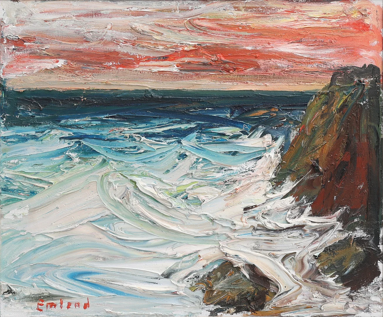 EINAR EMLAND. "HAV OCH KLIPPOR". — Paintings — Crafoord Auktioner Lund