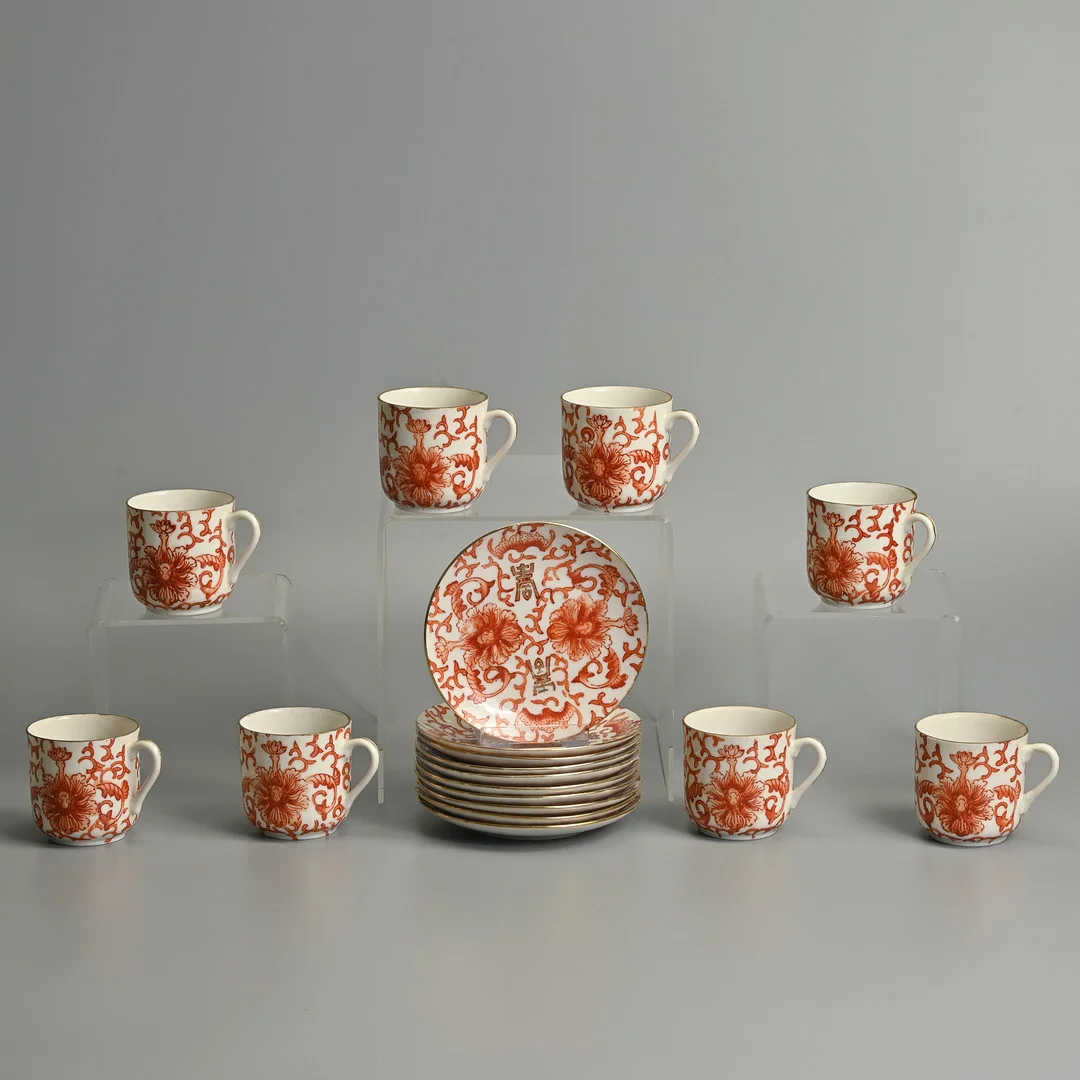 A CHINESE PORCELAIN SHOU PATTERN PART COFFEE-SERVICE, 20TH CENTURY. — Ceramics & Porcelain — Ma San Auction