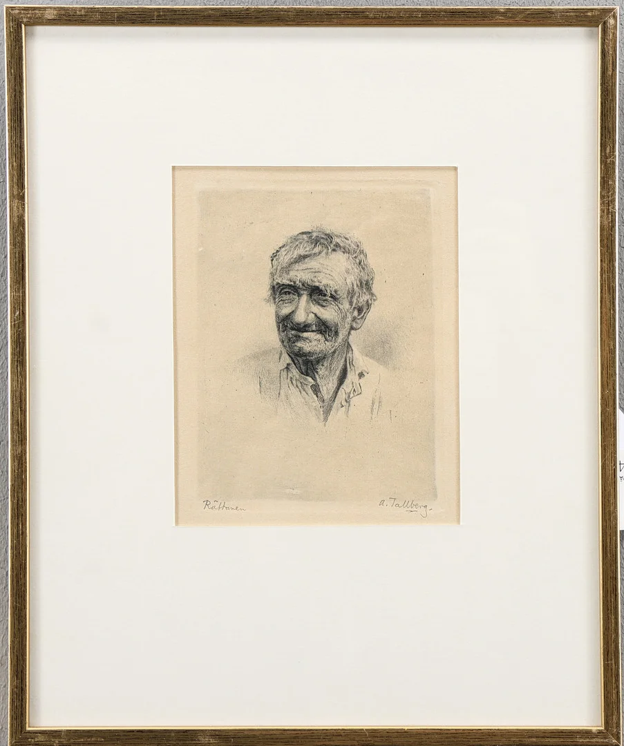 AXEL TALLBERG. "Rättaren". — Engravings & Prints — Karlstad Hammarö Auktionsverk