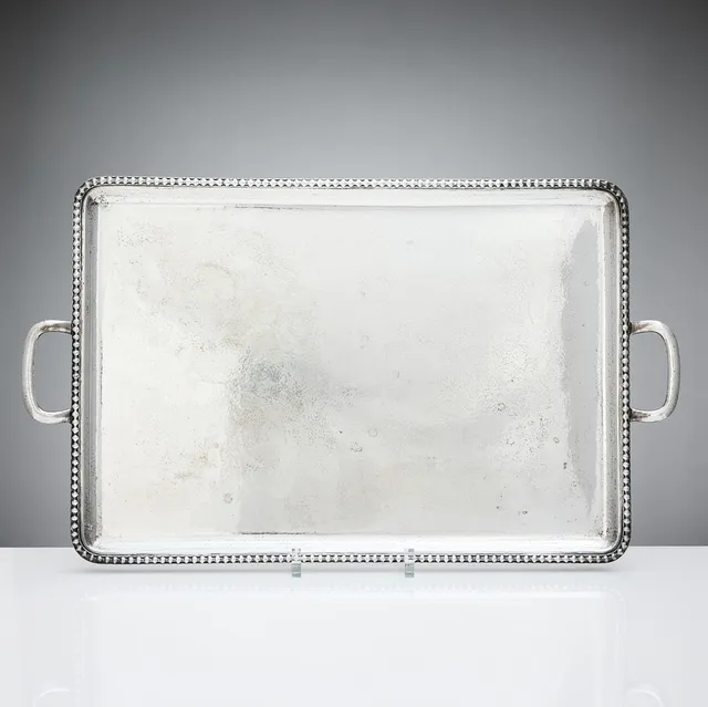 KARL ANDERSON. Bricka med handtag, silver, Stockholm 1928.