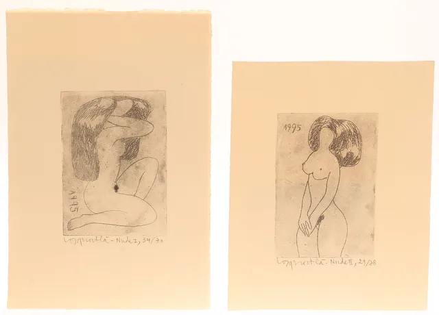CONG QUOC HA. Etsningar, 2 stycken, "Nude 1-2", signerade, daterade 1995.