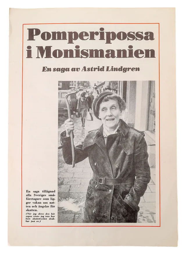 ASTRID LINDGREN. "Pomperipossa i Monismanien", En saga av Astrid Lindgren, ett särtryck ur Expressen, 1976.