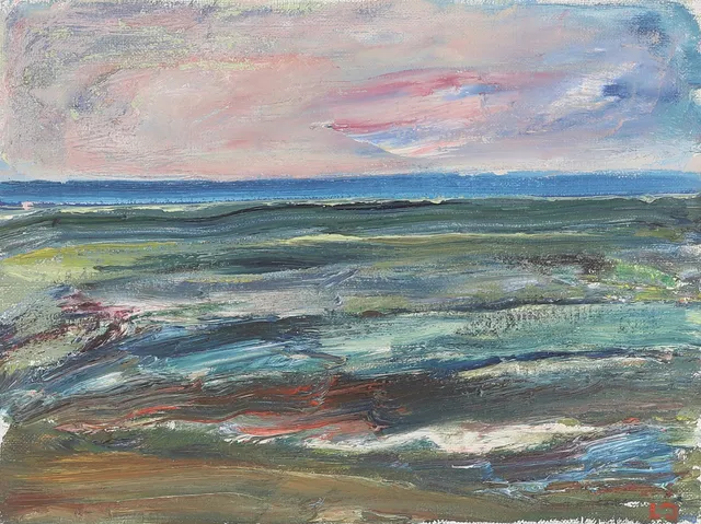 LENNART JOHANSSON. Oljas på duk, "Strandmark", signerad 1978.