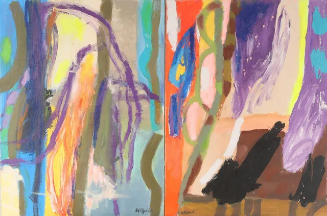 Rolf Gjedsted. Two abstract compositions. (2)