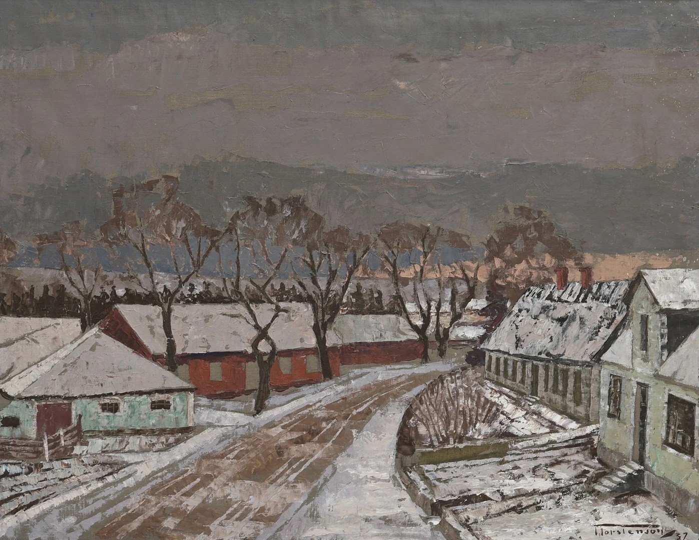 TORSTEN TORSTENSON. "BYGATA", ÖSTERLEN. — Paintings — Crafoord Auktioner Lund