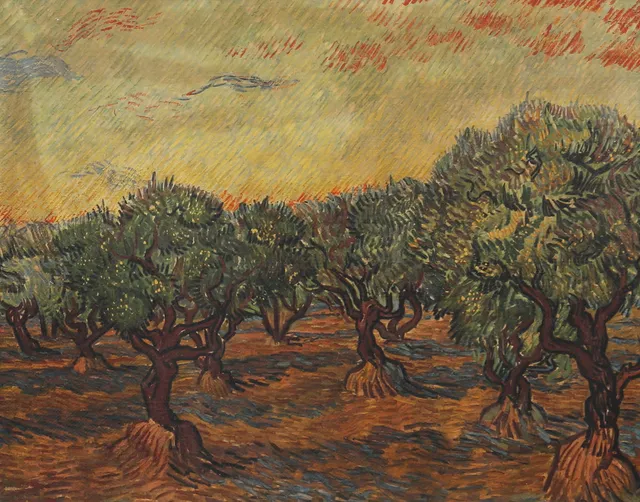 VINCENT VAN GOGH. "Olivskogen". Inramat tryck, Sigillkonst-Museikonst, Stockholm.