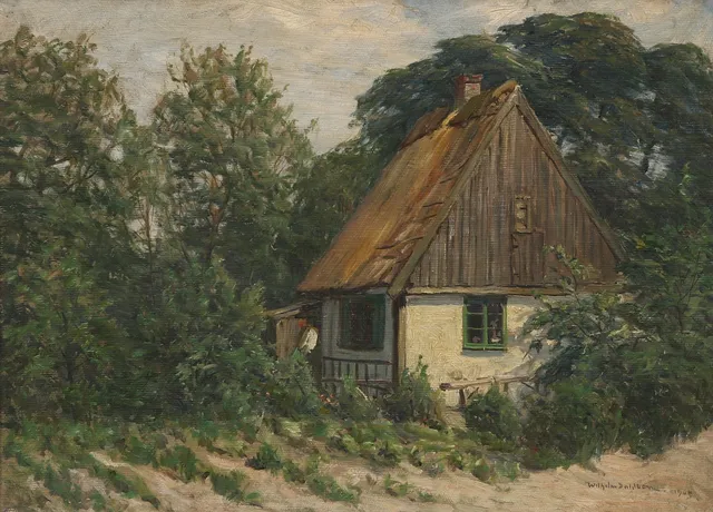 WILHELM DAHLBOM. "Söndagsmorgon, Falsterbo", olja på duk, signerad och daterad 1905.
