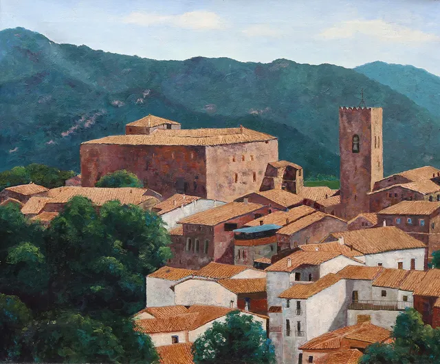 SPANISH SCHOOL, 20TH CENTURY. “Santa Pau”.