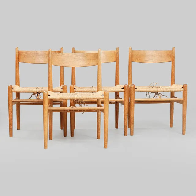 HANS J WEGNER. Stolar, 4 st, "CH36", Carl Hansen.