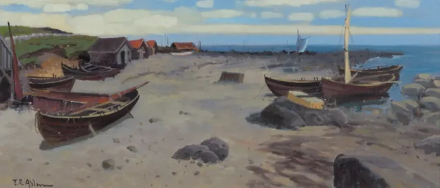 TAGE RUDOLF AHLM. Strandparti, Bornholm, olja på duk, signerad T.R. Ahlm.