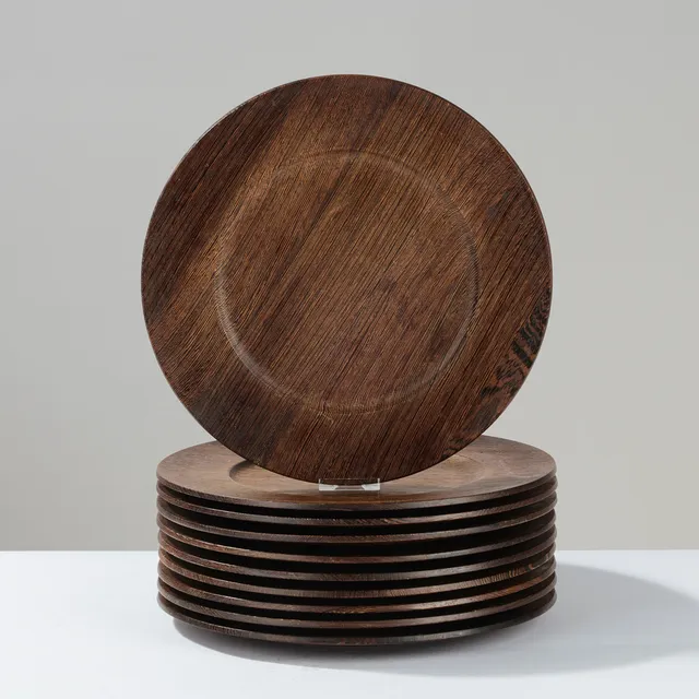 JENS HARALD QUISTGAARD (1919-2008). Sæt af 10 dækketallerkener i massivt wengétræ, stemplet og udført hos Kronjyden, Danmark, 1950/60'erne, (10).